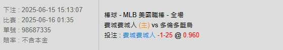 6/16【MLB賽事分析】01:35 費城費城人(主) VS 多倫多藍鳥 2 photo 2025 06 15 15 13 23
